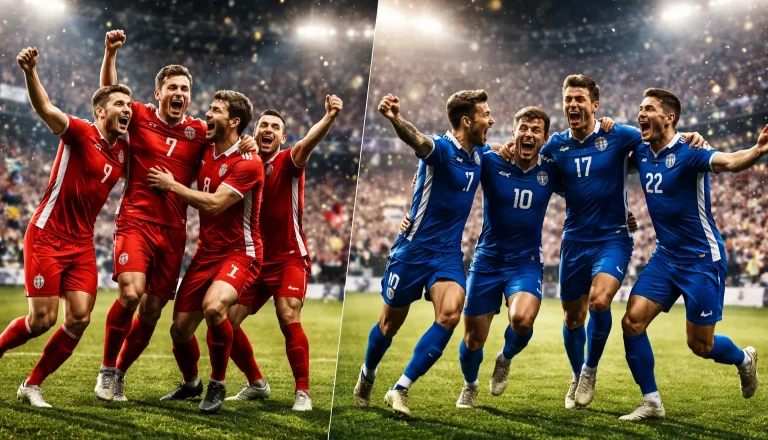 Beide teams scoren - voetballers vieren doelpunt