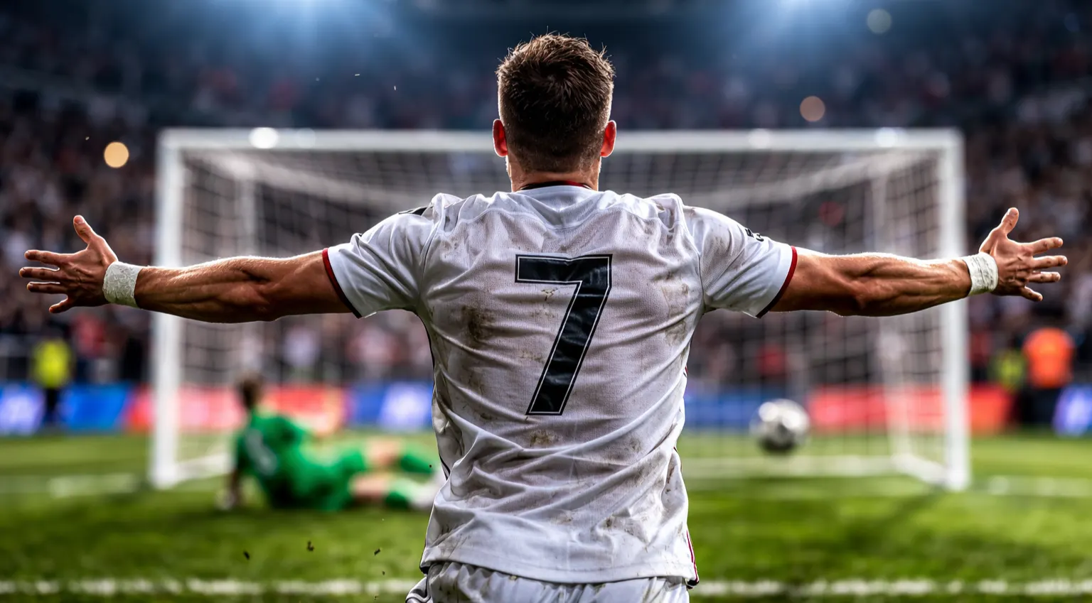 Doelpuntenmaker wedden - voetballer scoort een doelpunt