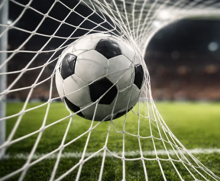 Over/Under wedden - voetbal doelpunt moment in het net